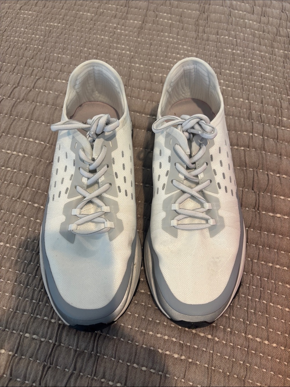 Spyder White and Light Gray Performance Running Sneakers. Worn once
